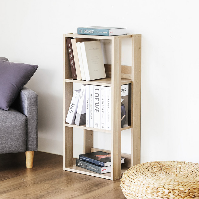 아이리스 오픈 우드 수납 선반, 베이지, 3단