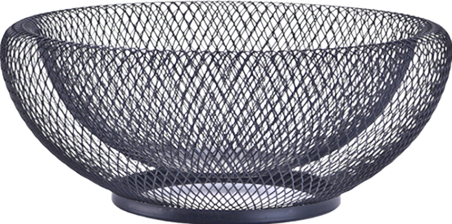 윈프라이스 모던 스틸라인 과일바구니, 블랙, 1개