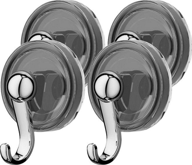 吸盤掛勾 4個, 灰色, 1組