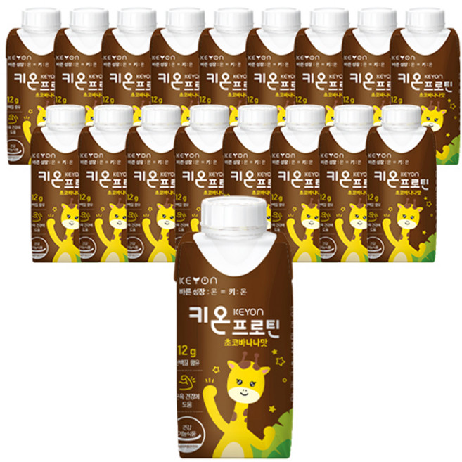 키온 아동용 키온 프로틴 음료 초코바나나맛, 200ml, 18개
