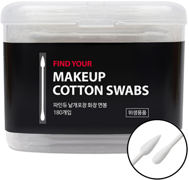 파인듀 화장 면봉 낱개포장, 180개입, 1개