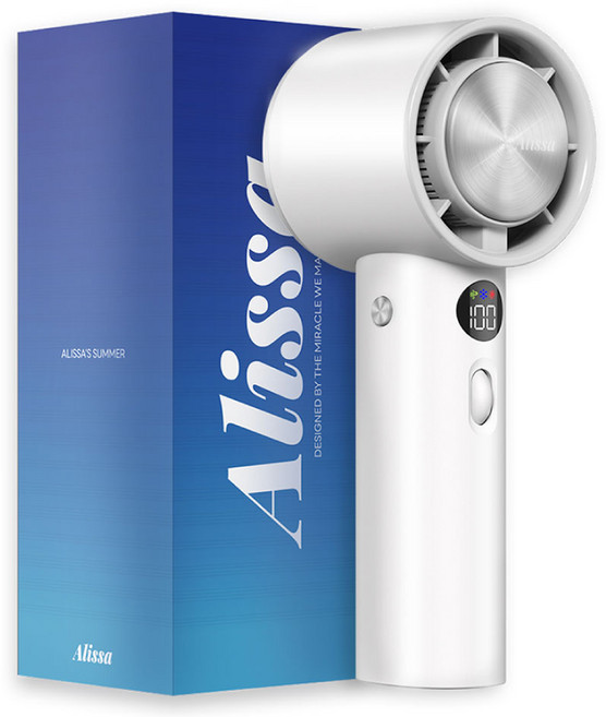 알리사 100단 아이스 터보 MAX 휴대용 선풍기, APF01, 화이트