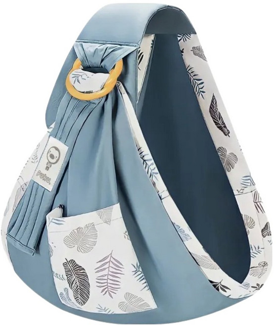 PUKU 藍色企鵝 Lite多功能環抱背巾, 藍色