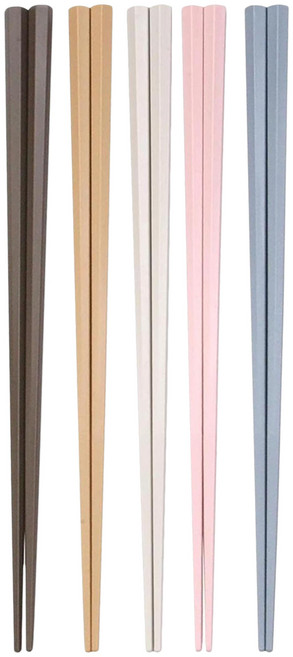 SUNLIFE 日本製六角防滑抗菌美型筷子組, 5雙筷子, 1組, 莫蘭迪色