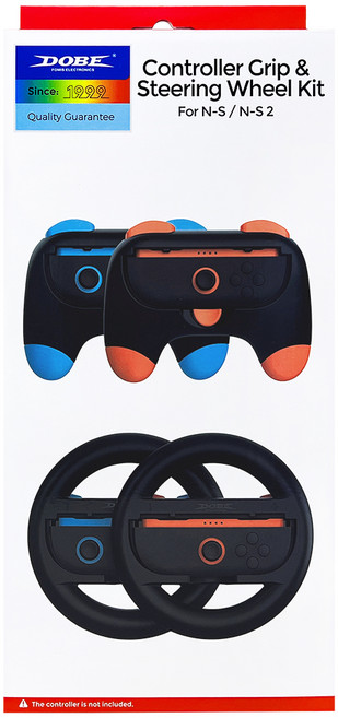 DOBE 雙色握把+圓形方向盤 Switch1/2代通用, 橙藍, 1套, TNS-5110S