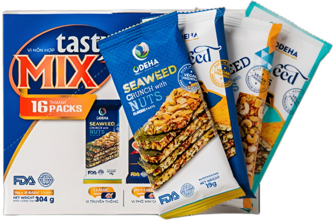 ODEHA 바사삭 김견과 스낵 4가지맛 Mix 16p, 1개, 304g