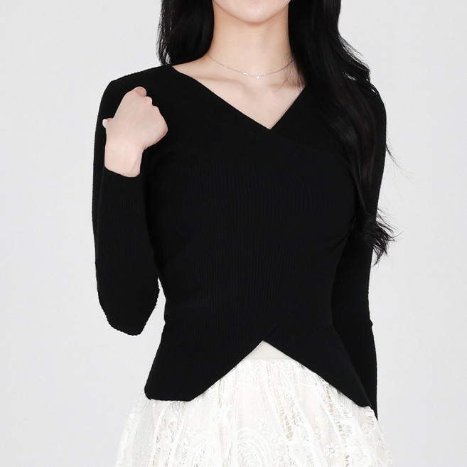 모이르벨라 여성용 러디 랩 브이넥 니트 T25SS2-A1625