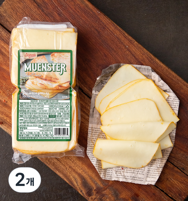 캘리포니아셀랙드팜스 뮌스터 슬라이스 치즈, 22.7g, 30개입, 2개
