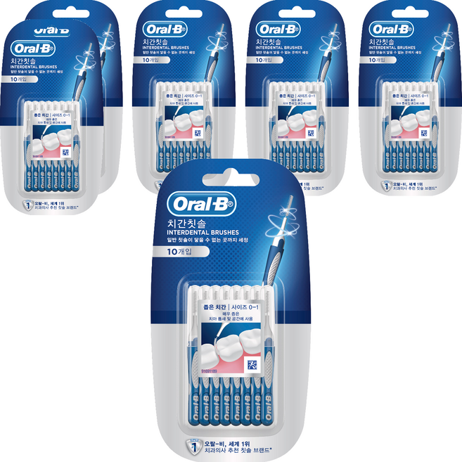 오랄비 프리시즌클린 치간칫솔 I자형, 10개입, 6개