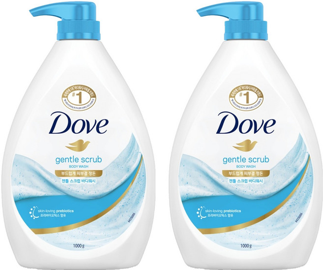 도브 젠틀 스크럽 바디워시, 1kg, 2개