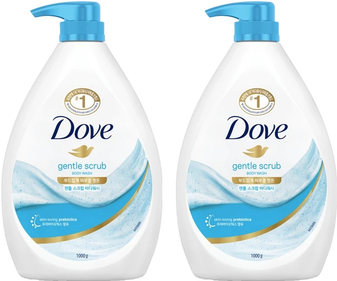 도브 젠틀 스크럽 바디워시, 1kg, 2개 - 쿠팡