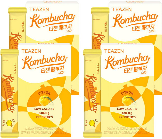 티젠 콤부차 유자, 5g, 10개입, 4개