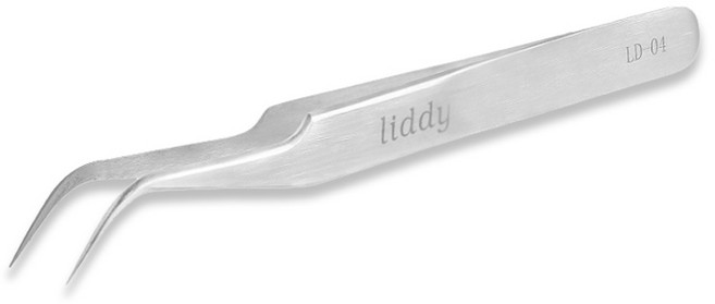 고급 스테인리스강 속눈썹 핀셋, 실버, 1개