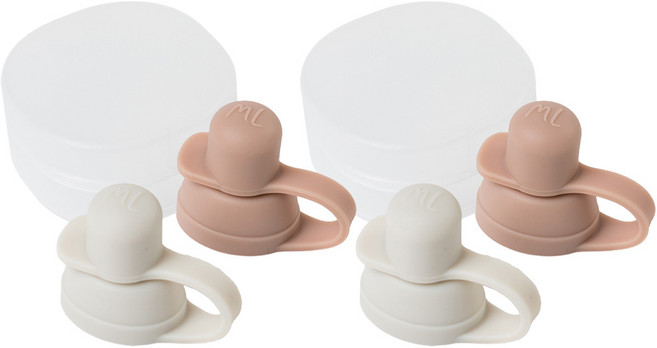 맘앤리틀 이유식 파우치 토퍼 2종, 2세트, 웜그레이 + 더스티로즈