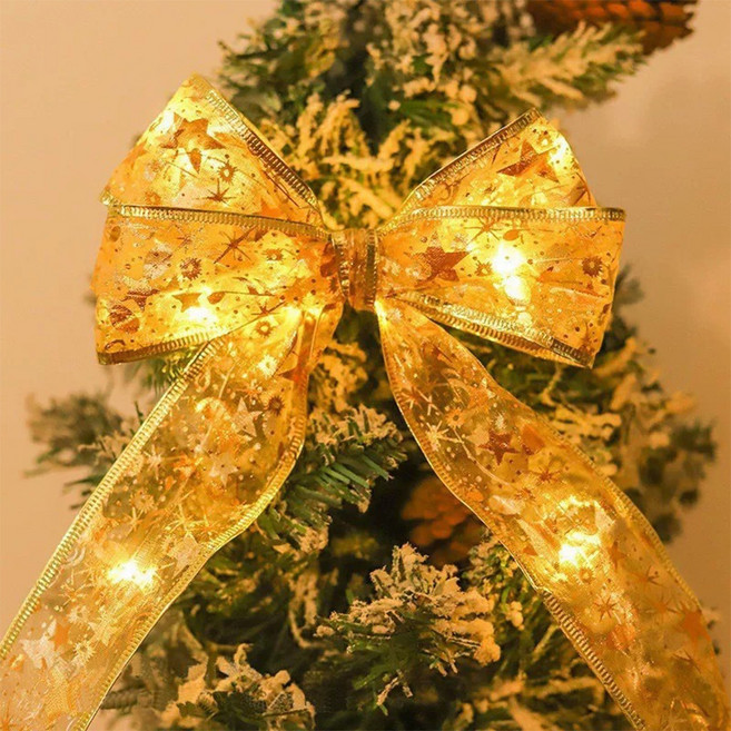 葉子小舖 聖誕節LED緞帶燈 100燈 10m, 1組, 金色 暖光