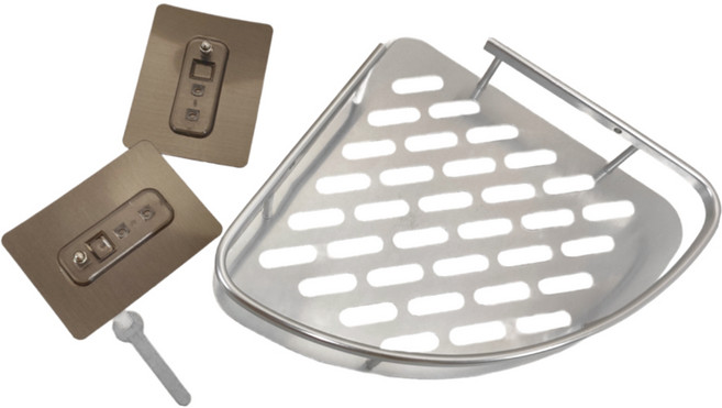 浴室置物架 標準款三角架, 銀色, 1組