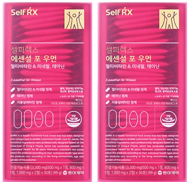 셀파렉스 에센셜 포 우먼, 102g, 2개 - 쿠팡