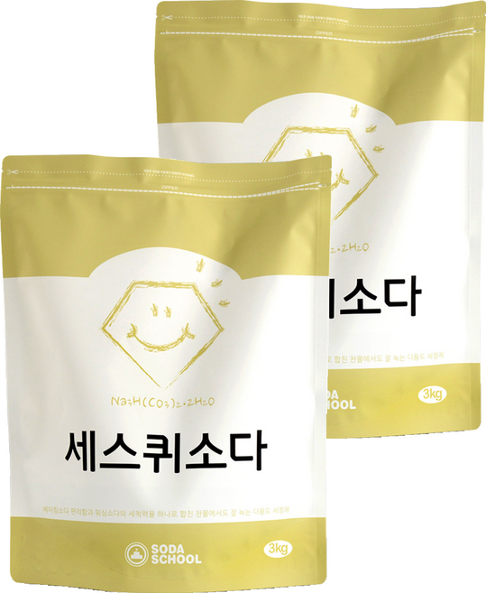 SODA SCHOOL 大容量倍半碳酸鈉清潔劑, 2個, 3kg