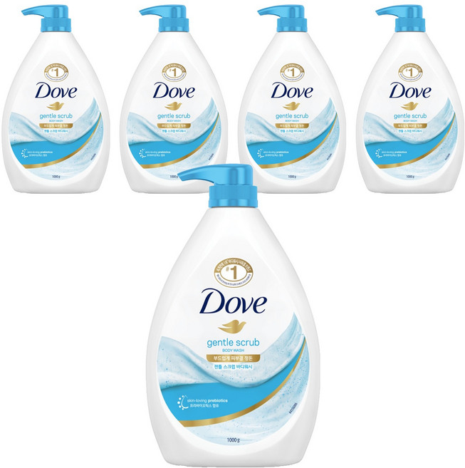 도브 젠틀 스크럽 바디워시, 1kg, 5개