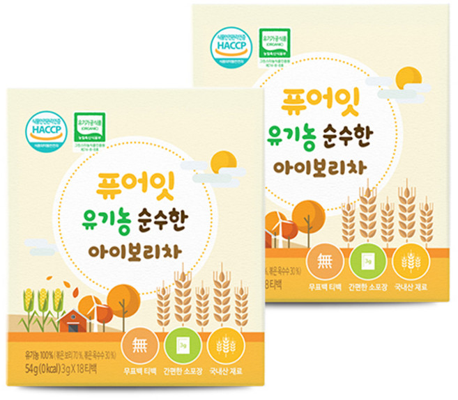 퓨어잇 유기농 순수한 아이보리차, 54g, 2개