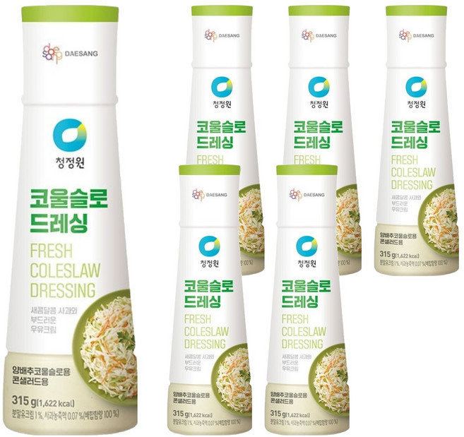 청정원 코울슬로 드레싱, 315g, 6개