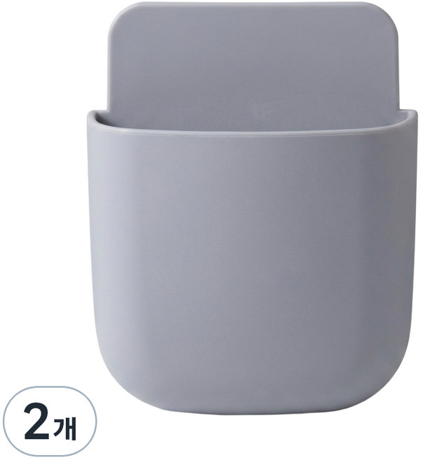 앞날창창 부착형 리모컨 정리함 벽부착 무타공 미니 수납함, 그레이, 2개