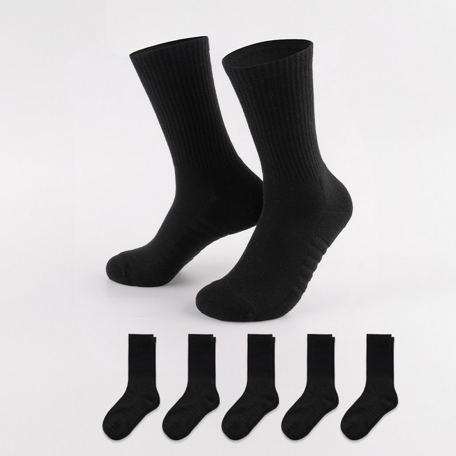 삭피엔스 남성용 데오프리 에어 쿠션 스포츠 삭스 장목 밴드 5켤레 세트