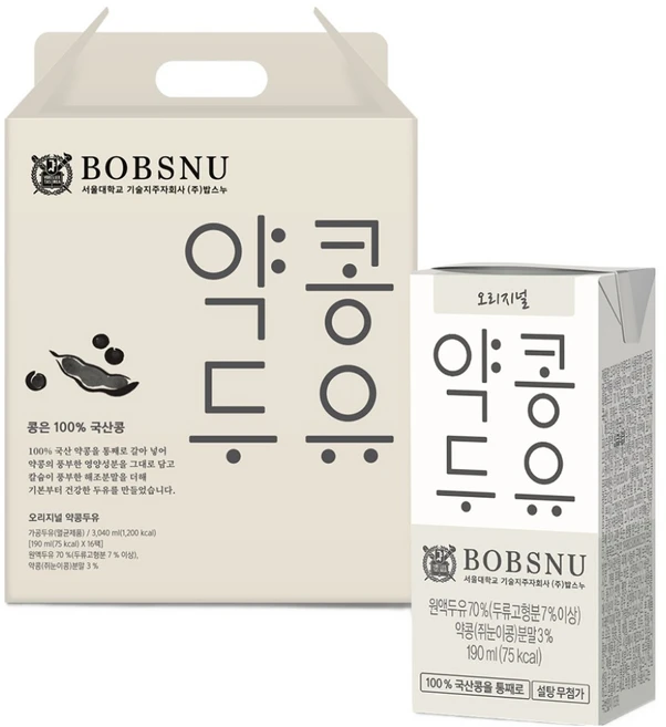 약콩두유 오리지널, 190ml, 16개 - 쿠팡