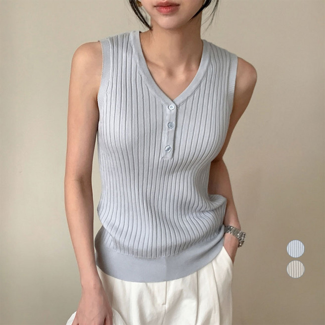 afinar 女款修身V領日常羅紋針織衫