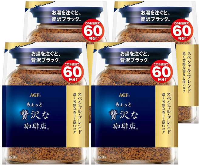 AGF 微奢華咖啡店 箴言藍袋咖啡, 4包, 120g, 1入