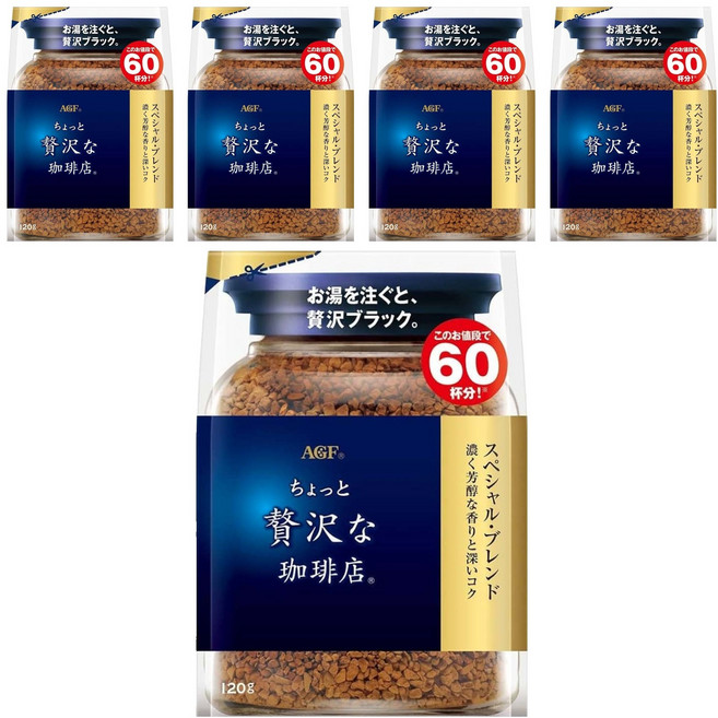 AGF 微奢華咖啡店 箴言藍袋咖啡, 5包, 120g, 1入