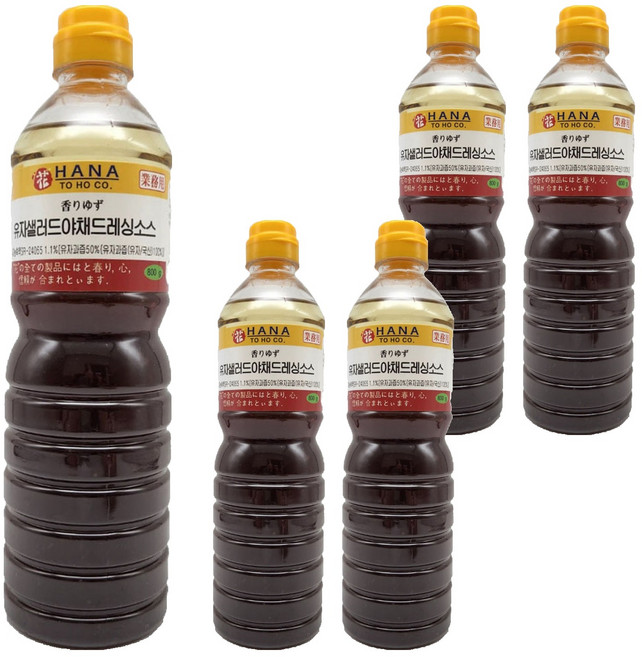 토호 하나 유자 샐러드 야채 드레싱소스, 5개, 800g