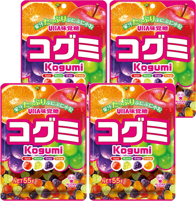 UHA 味覺糖 酷Q彌軟糖 水果味, 55g, 4包