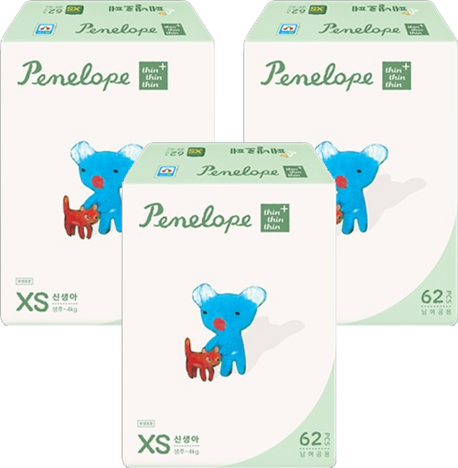 페넬로페 씬씬씬 플러스 밴드기저귀 공용, 1단계, 186매