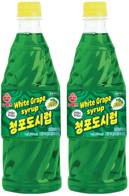 오쉐프 청포도시럽, 2개, 1kg