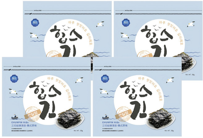 chun pin 雋品 HiBs 三切岩燒海苔, 30g, 4包