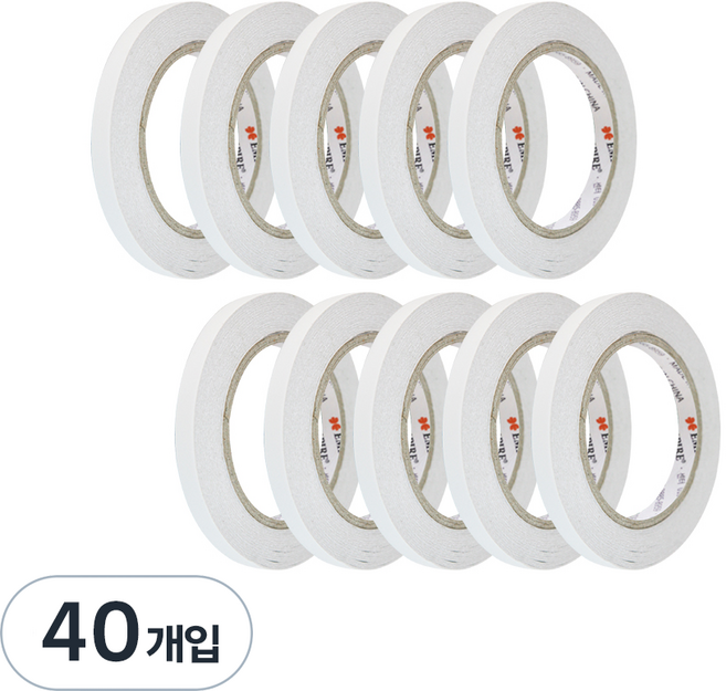 엠파이어 산업용 양면테이프 10mm x 30m, 화이트 반투명, 40개입