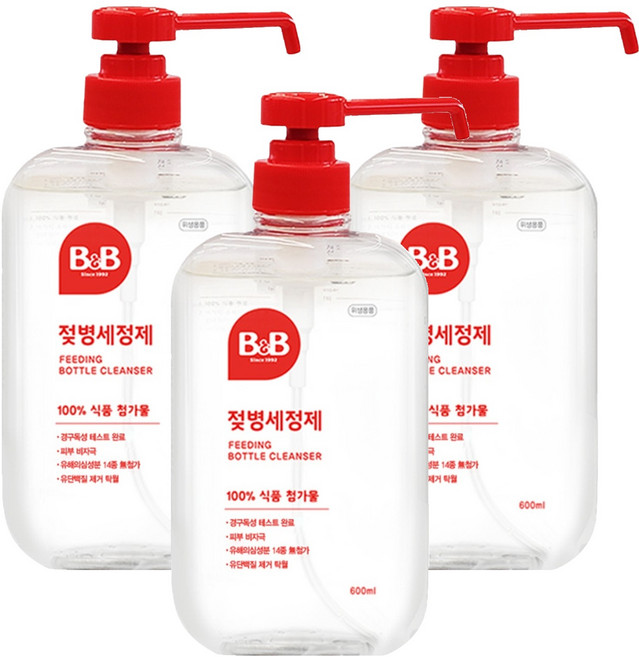 비앤비 액상형 젖병세정제 허브그린향, 600ml, 3개