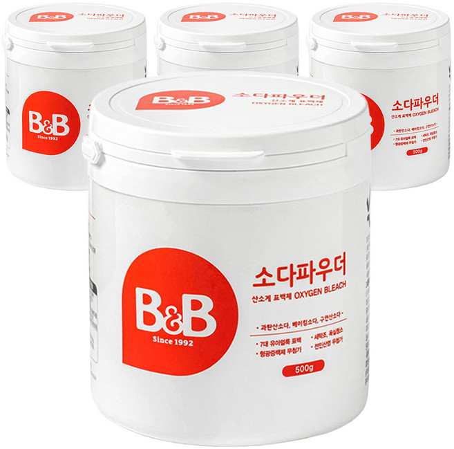 비앤비 유아용 소다 파우더 표백제, 500g, 4개