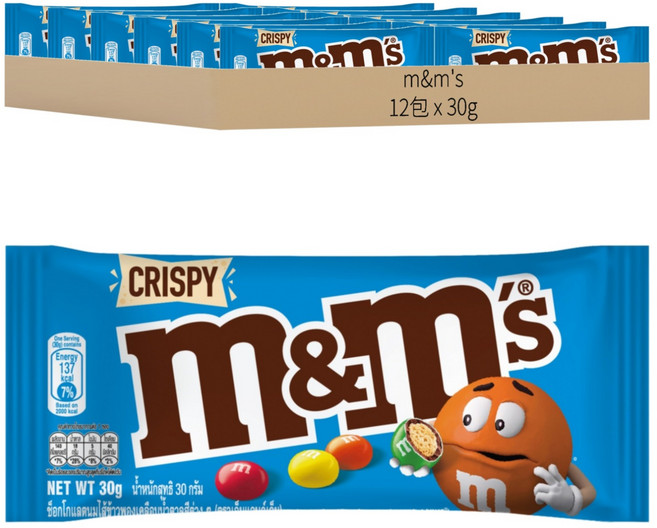 m&m's 脆心牛奶巧克力, 30g, 12包