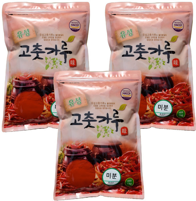 유성 고춧가루 미분, 1kg, 3개