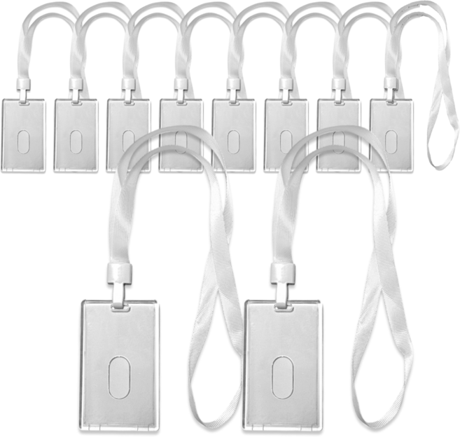오피스연 사원증 카드 목걸이, 10개, 화이트