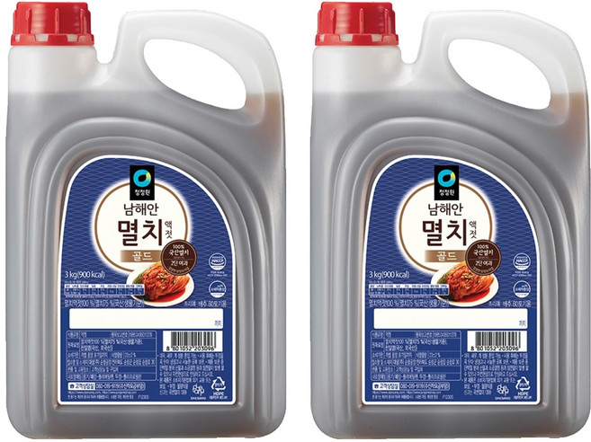 청정원 남해안 멸치액젓 골드, 3kg, 2개