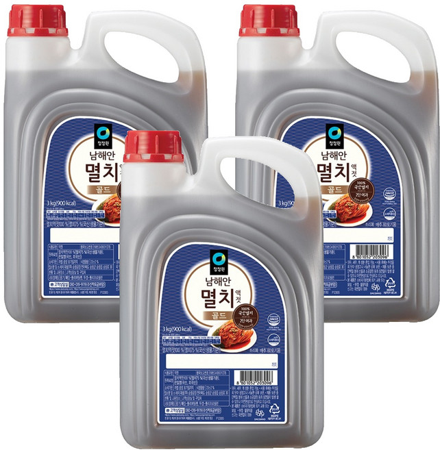 청정원 멸치골드액젓, 3kg, 3개