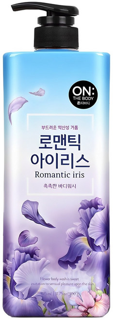 온더바디 플라워 약산성 퍼퓸 바디워시 로맨틱 아이리스, 900g, 1개