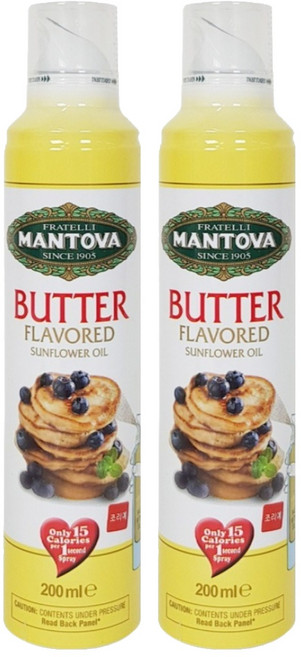 만토바 해바라기 오일 스프레이 버터향, 200ml, 2개