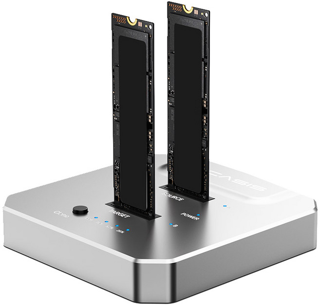 아카시스 M.2 NVMe SSD 20Gbps 도킹 스테이션 2슬롯 SSD 외장 하드 드라이브 독 리더기, 1개, EC-6605Pro