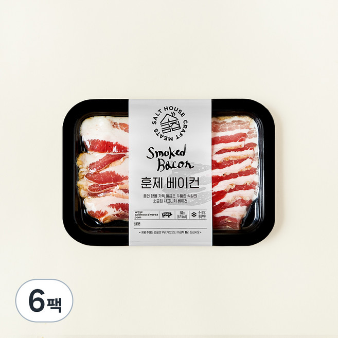 소금집 훈제 베이컨, 140g, 6팩