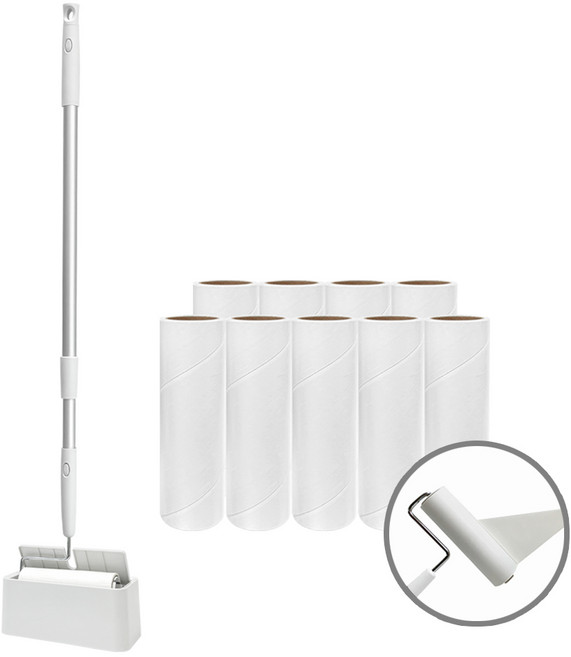 핌 사선컷팅 테이프 클리너 스텐드형 본품 + 틈새솔 + 2단조절파이프 + 거치대 +리필 10p, 1세트