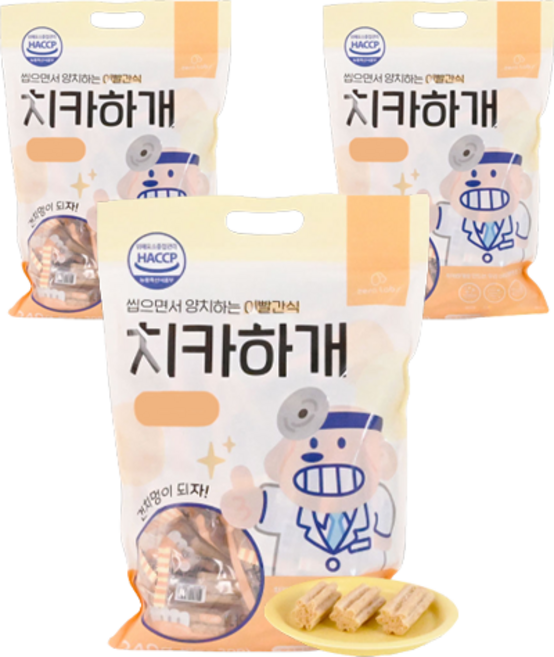 제로랩스 치카하개 강아지 덴탈껌, 피부 장, 240g, 3개